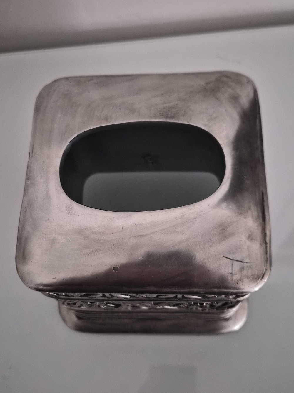 Vintage Ornate Silver Tone Floral Tissue Box Cover | Decorative Home Décor - Picture 2 of 8